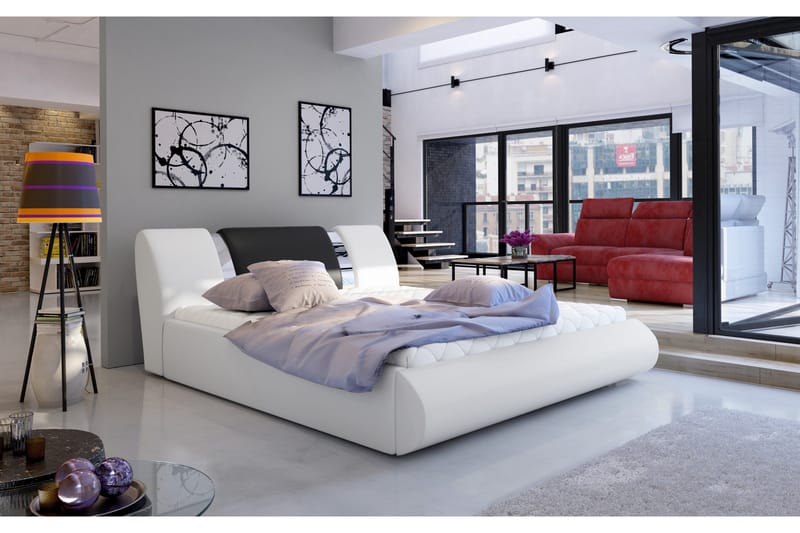 Perow Sängram 180x200 cm, Vit/Svart