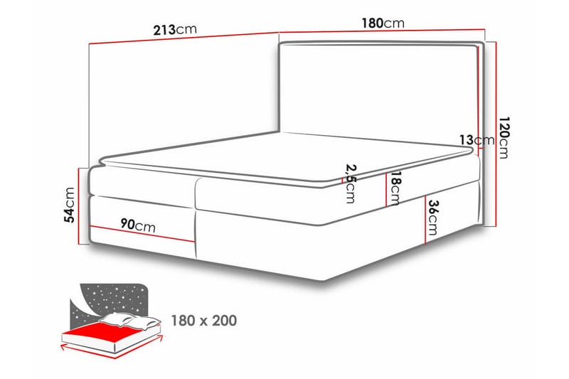 Pries Sängram 180x200 cm - Möbler - Sovrum - Sängram & sängstomme