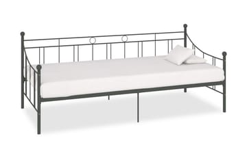 Ram till dagbädd grå metall 90x200 cm