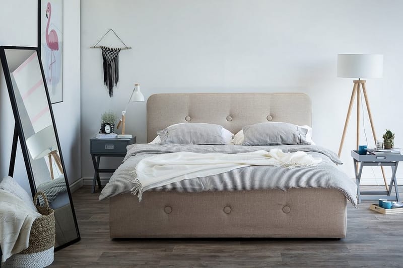 Rennes Dubbelsäng 140|200 cm - Beige - Möbler - Sovrum - Sängram & sängstomme