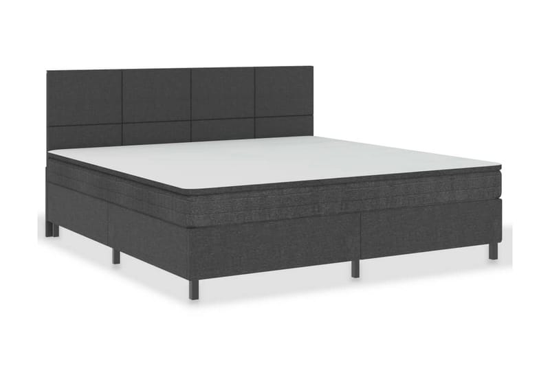 Resårsäng mörkgrå tyg 200x200 cm - Grå - Möbler - Sovrum - Sängram & sängstomme