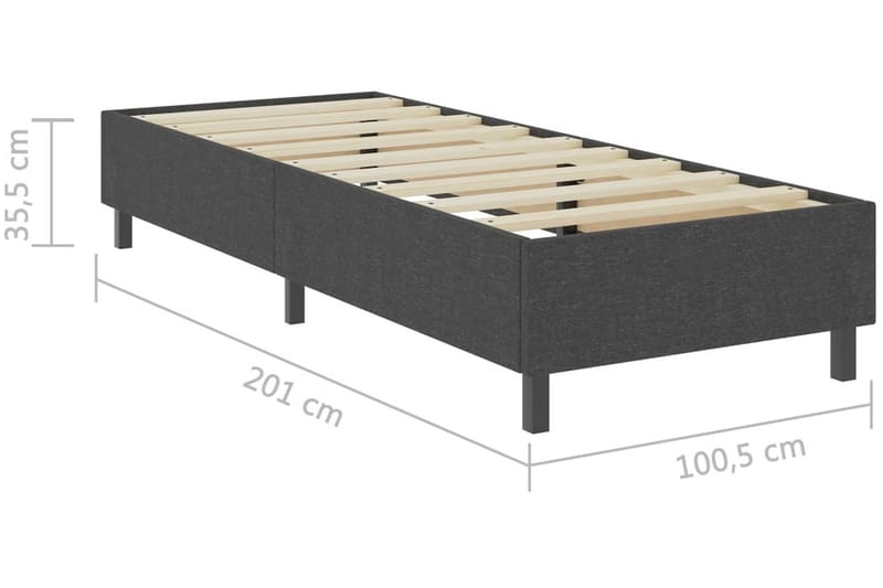 Resårsäng sängram grå tyg 100x200 cm - Grå - Möbler - Sovrum - Sängram & sängstomme