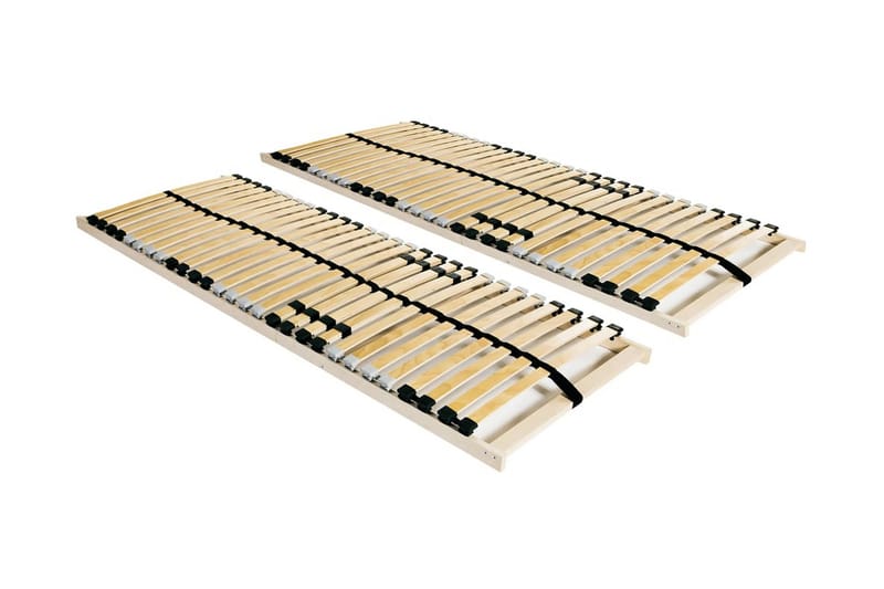 Ribbottnar med 28 ribbor 2 st 7 zoner 90x200 cm - Brun - Möbler - Sovrum - Sängram & sängstomme