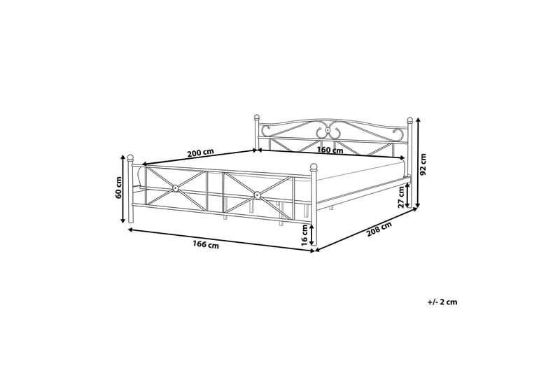 Rodez Dubbelsäng 160 200 cm Vit - Vit - Möbler - Sovrum - Sängram & sängstomme