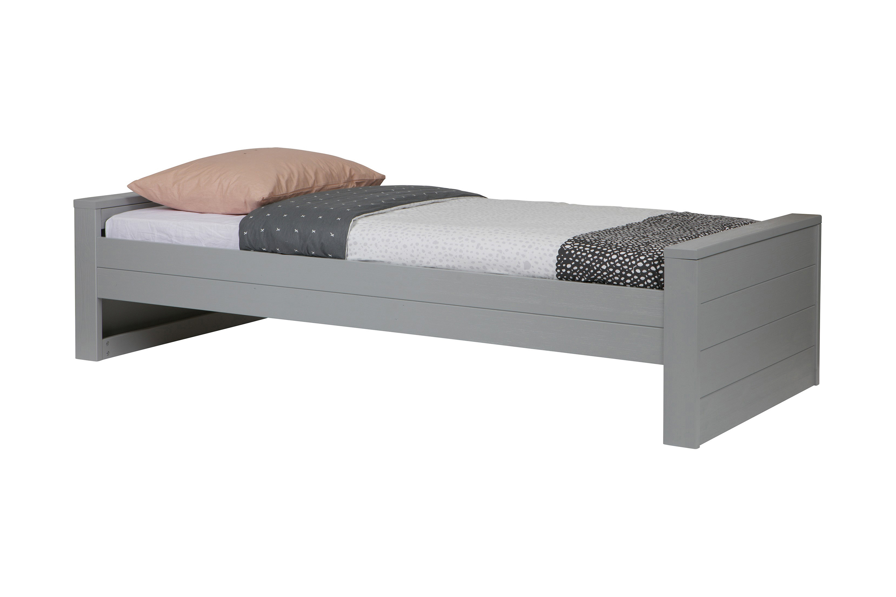 ruff sängram 90x200 ljusgrå tall -