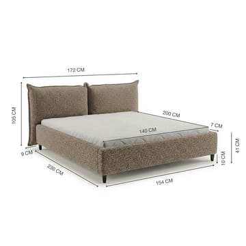 Sängram Rynorin 140x200 cm med Lyftförvaring - gråbeige - Möbler - Sovrum - Sängram & sängstomme
