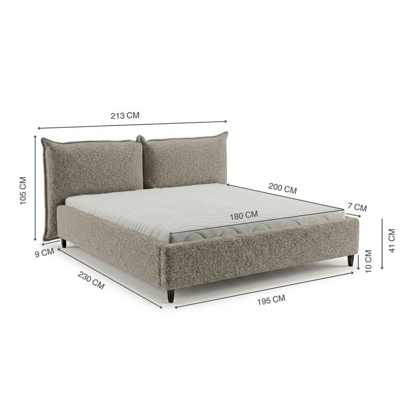 Sängram Rynorin 180x200 cm med Lyftförvaring - ljus gråbeige - Möbler - Sovrum - Sängram & sängstomme