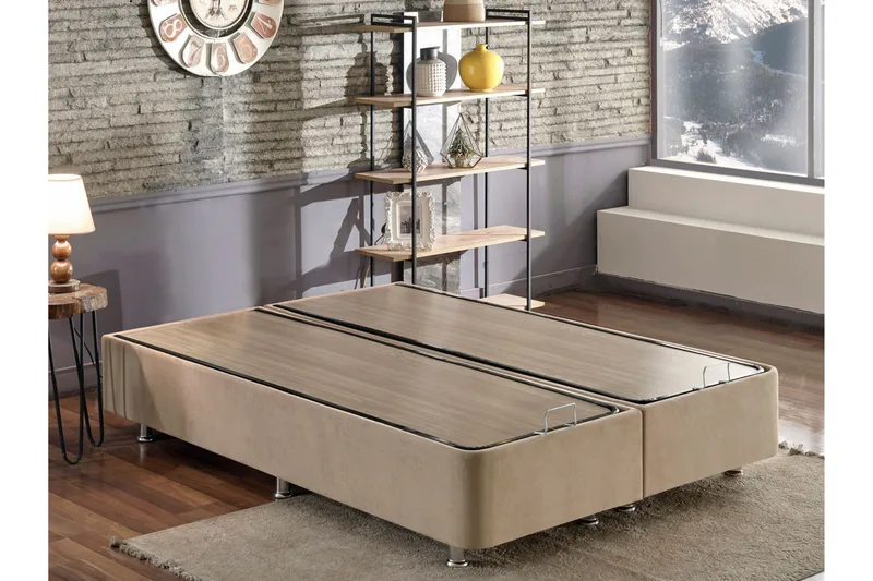 Ryntham Sängram Dubbel 140x190 - Ljusbrun - Möbler - Sovrum - Sängram & sängstomme