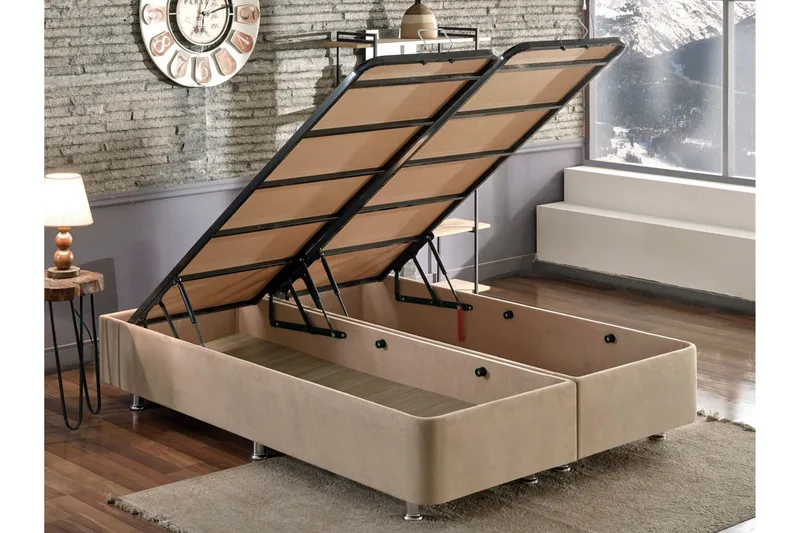 Ryntham Sängram Dubbel 140x190 - Ljusbrun - Möbler - Sovrum - Sängram & sängstomme