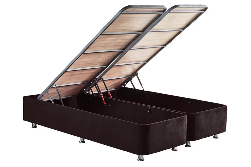 Ryntham Sängram Dubbel med Sänggavel 140x190 cm - Svart - Möbler - Sovrum - Sängram & sängstomme