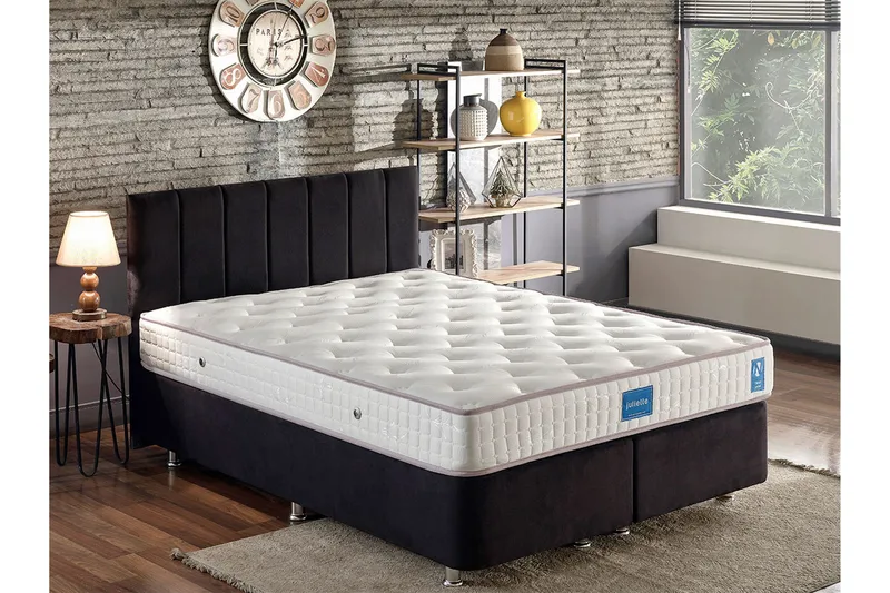 Ryntham Sängram Dubbel med Sänggavel 160x200 cm - Svart - Möbler - Sovrum - Sängram & sängstomme