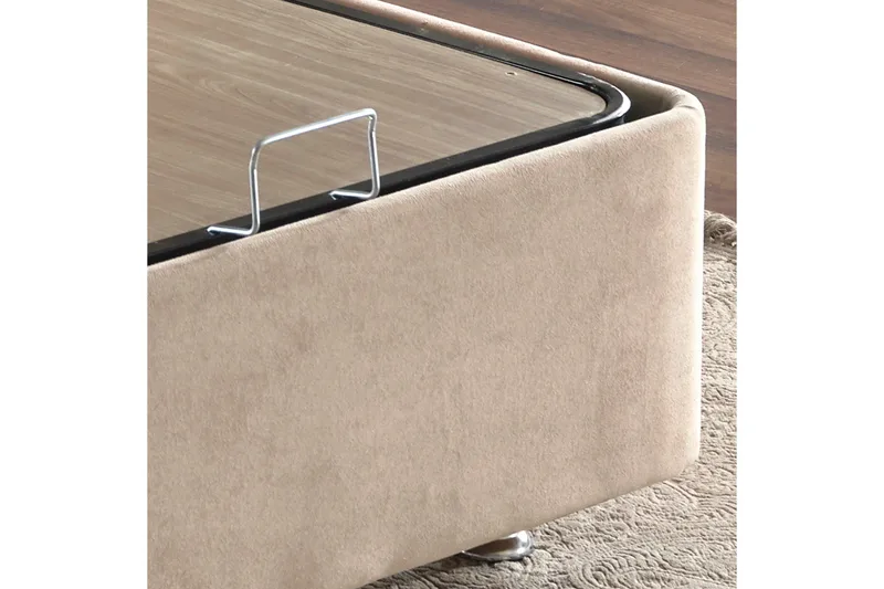 Ryntham Sängram Dubbel med Sänggavel 180x200 cm - Ljusbrun - Möbler - Sovrum - Sängram & sängstomme