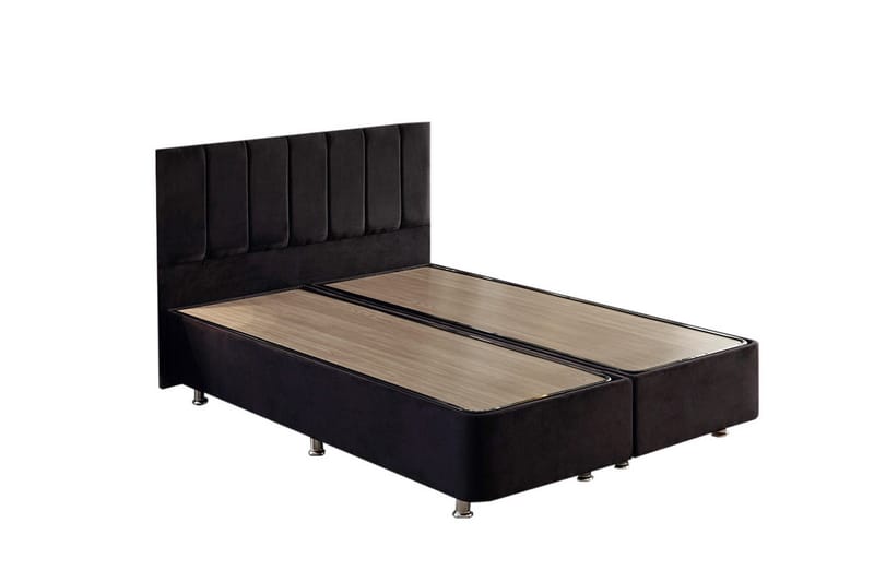 Ryntham Sängram Dubbel med Sänggavel 180x200 cm - Svart - Möbler - Sovrum - Sängram & sängstomme