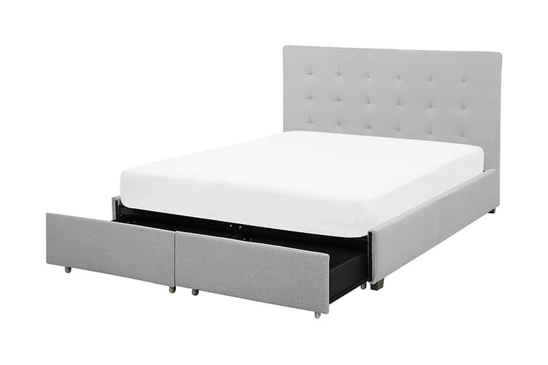 Sandrick Kontinentalsäng med Förvaring 160x200 - Grå - Möbler - Sovrum - Sängram & sängstomme