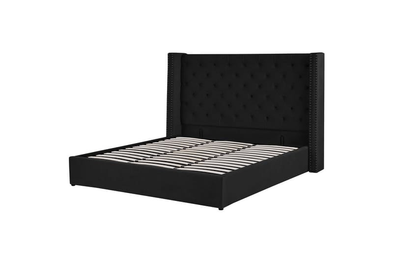 Sängram Säng med förvaring Lubbon Black||Silver 180x200 - Möbler - Sovrum - Sängram & sängstomme