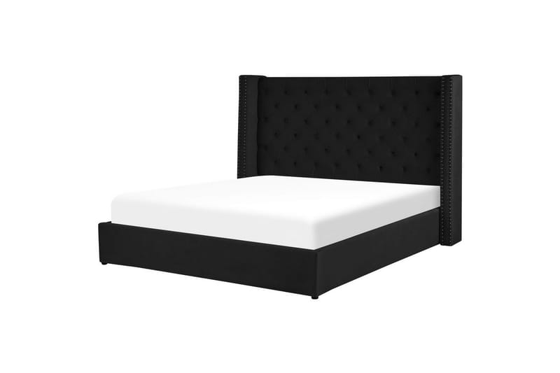 Sängram Säng med förvaring Lubbon Black||Silver 180x200 - Möbler - Sovrum - Sängram & sängstomme