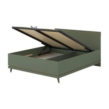 Säng Scandi lyftförvaring - 160 cm, Dämpad grön - Oljad ek - Möbler - Sovrum - Sängram & sängstomme