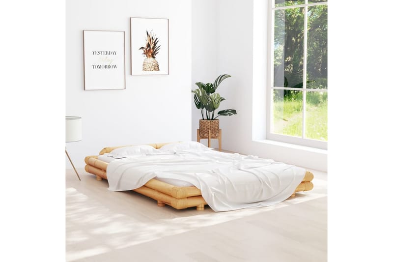 Sängram bambu 140x200 cm - Brun - Möbler - Sovrum - Sängram & sängstomme