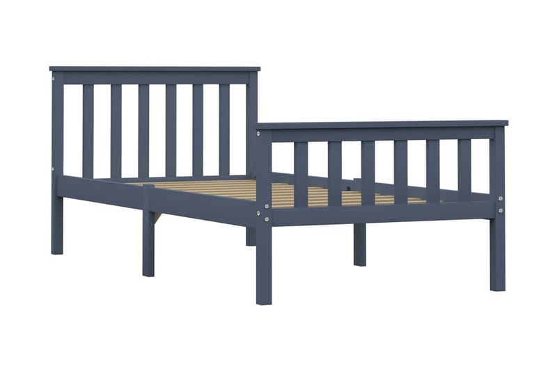Sängram grå massiv furu 100x200 cm - Grå - Möbler - Sovrum - Sängram & sängstomme