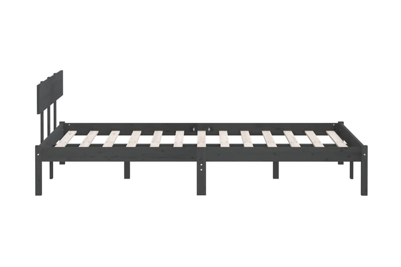 Sängram grå massiv furu 140x190 cm - Grå - Möbler - Sovrum - Sängram & sängstomme