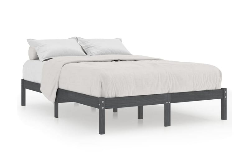 Sängram grå massiv furu 200x200 cm - Grå - Möbler - Sovrum - Sängram & sängstomme