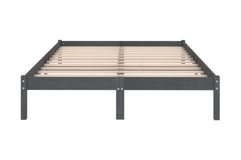 Sängram grå massiv furu 200x200 cm - Grå - Möbler - Sovrum - Sängram & sängstomme