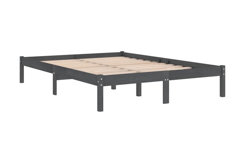 Sängram grå massiv furu 200x200 cm - Grå - Möbler - Sovrum - Sängram & sängstomme