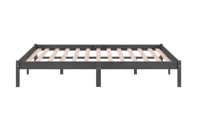Sängram grå massiv furu 200x200 cm - Grå - Möbler - Sovrum - Sängram & sängstomme