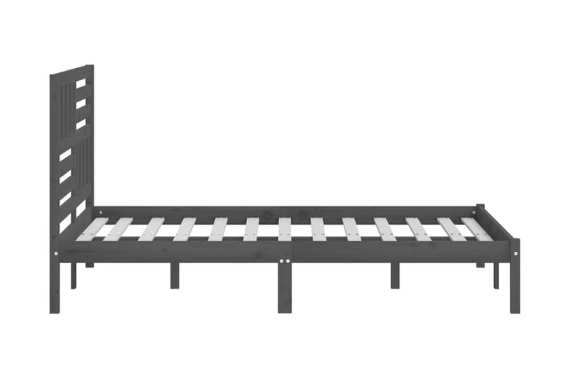 Sängram grå massivt furu 135x190 cm dubbel - Grå - Möbler - Sovrum - Sängram & sängstomme