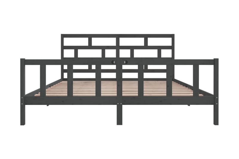 Sängram grå massivt furu 200x200 cm - Grå - Möbler - Sovrum - Sängram & sängstomme