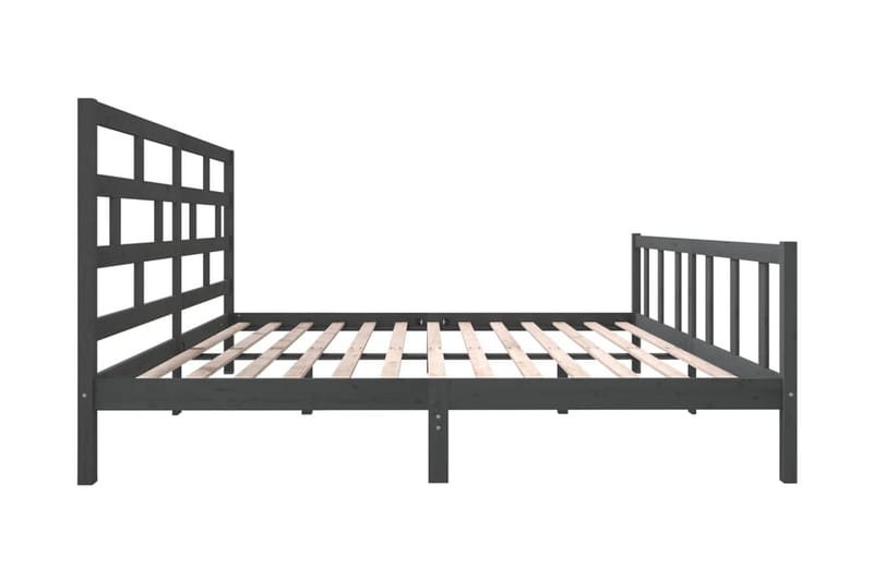 Sängram grå massivt furu 200x200 cm - Grå - Möbler - Sovrum - Sängram & sängstomme