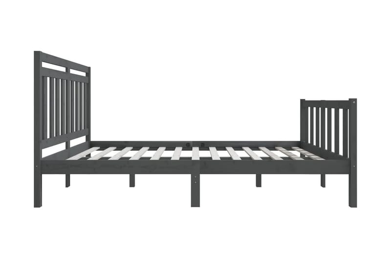 Sängram grå massivt trä 150x200 cm - Grå - Möbler - Sovrum - Sängram & sängstomme
