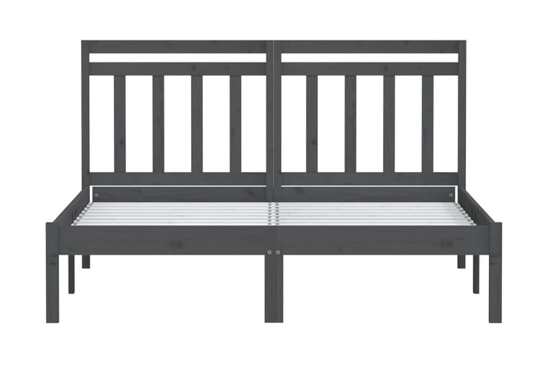 Sängram grå massivt trä 150x200 cm - Grå - Möbler - Sovrum - Sängram & sängstomme