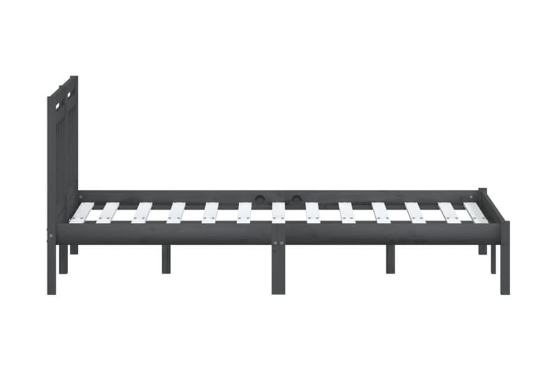Sängram grå massivt trä 150x200 cm - Grå - Möbler - Sovrum - Sängram & sängstomme