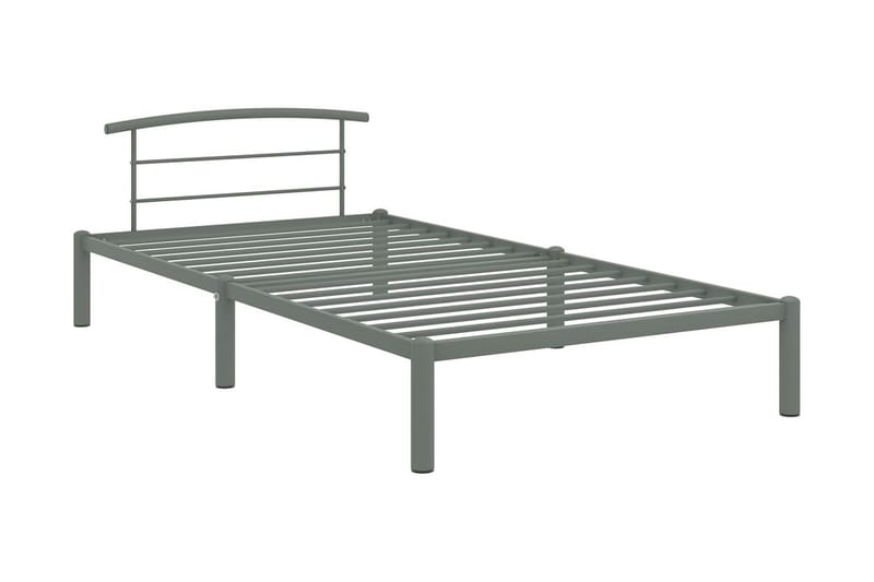 Sängram grå metall 100x200 cm - Grå - Möbler - Sovrum - Sängram & sängstomme