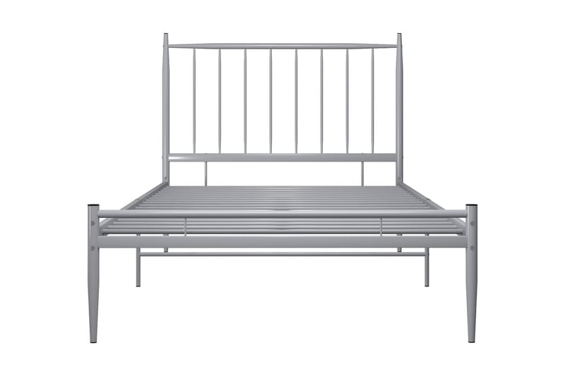 Sängram grå metall 100x200 cm - Grå - Möbler - Sovrum - Sängram & sängstomme
