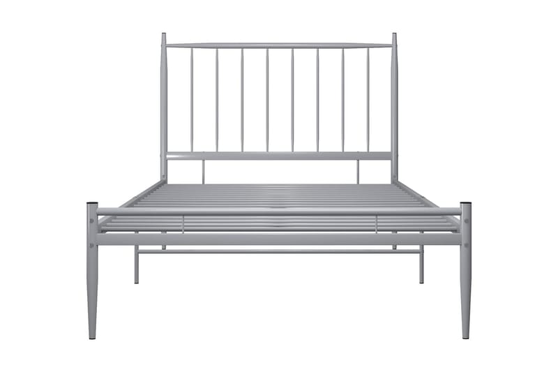 Sängram grå metall 100x200 cm - Grå - Sängram & sängstomme