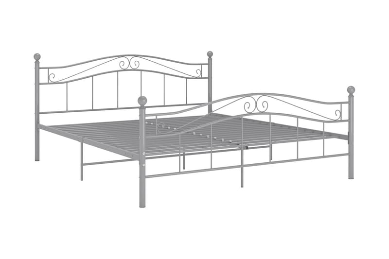 Sängram grå metall 140x200 cm - Grå - Sängram & sängstomme