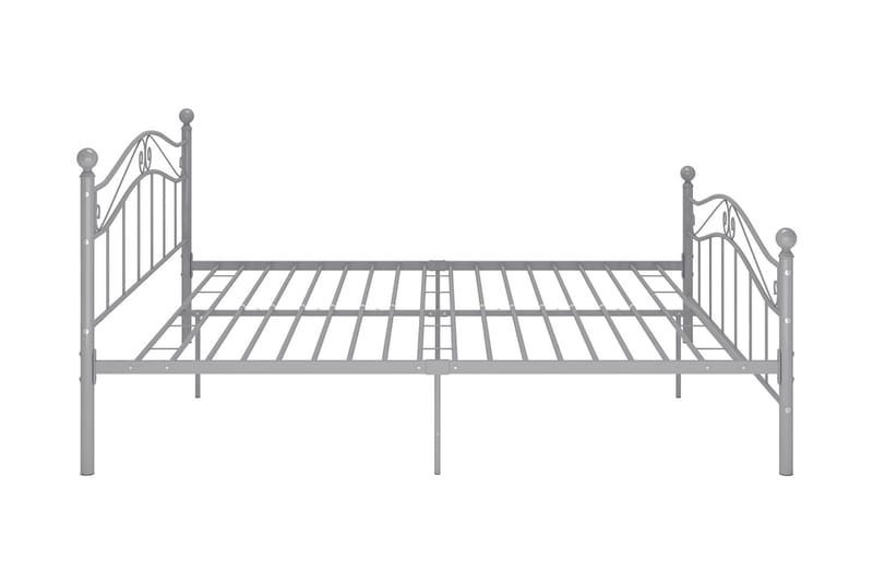 Sängram grå metall 140x200 cm - Grå - Sängram & sängstomme
