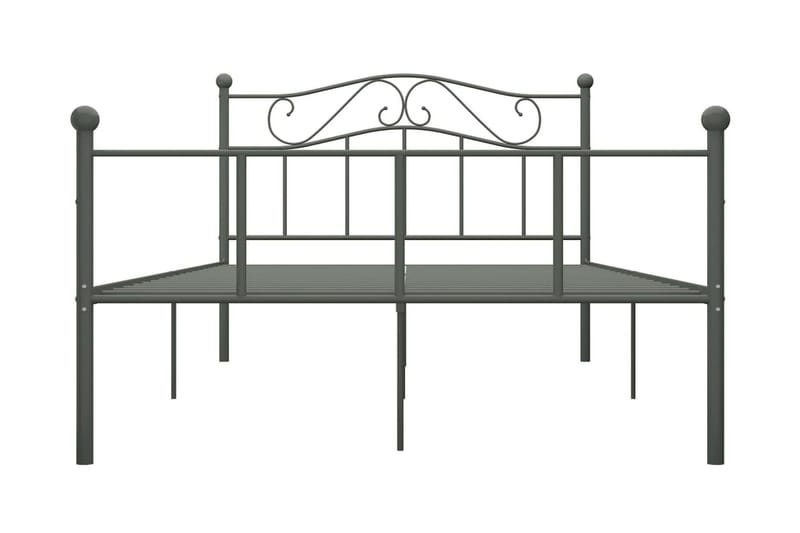 Sängram grå metall 160x200 cm - Grå - Möbler - Sovrum - Sängram & sängstomme
