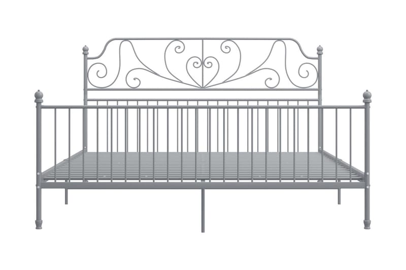Sängram grå metall 200x200 cm - Grå - Möbler - Sovrum - Sängram & sängstomme
