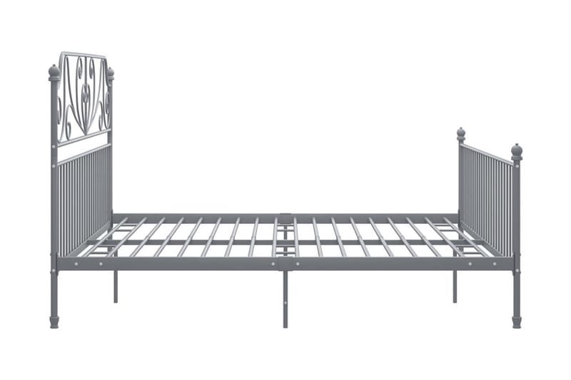Sängram grå metall 200x200 cm - Grå - Möbler - Sovrum - Sängram & sängstomme