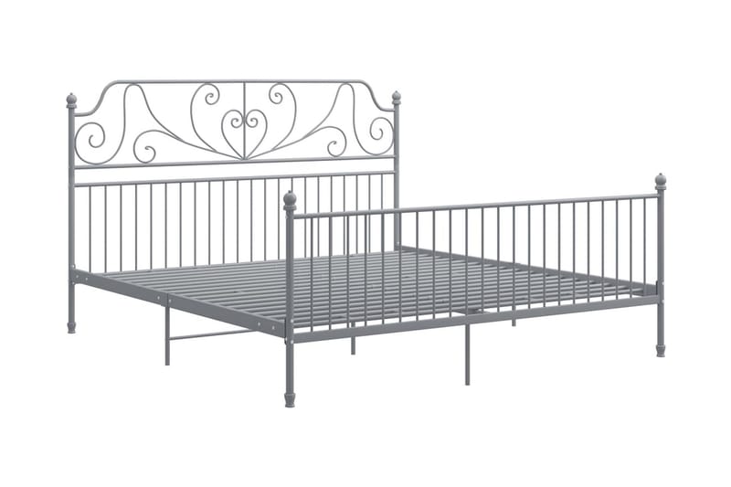 Sängram grå metall 200x200 cm - Grå - Möbler - Sovrum - Sängram & sängstomme