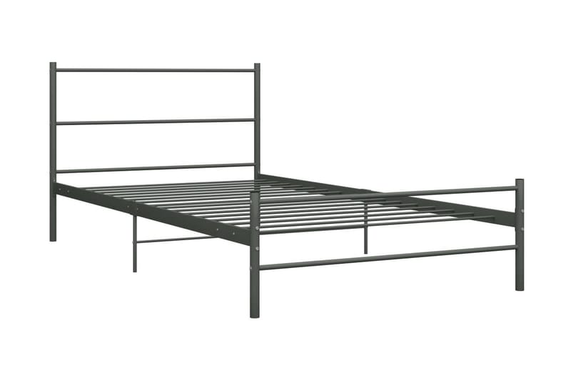Sängram grå metall 90x200 cm - Grå - Möbler - Sovrum - Sängram & sängstomme