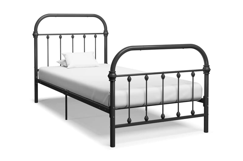 Sängram grå metall 90x200 cm - Grå - Möbler - Sovrum - Sängram & sängstomme
