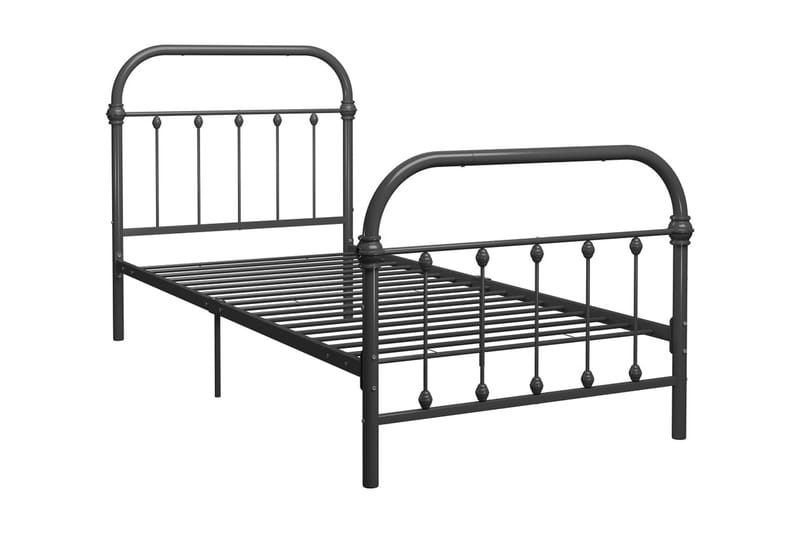 Sängram grå metall 90x200 cm - Grå - Möbler - Sovrum - Sängram & sängstomme