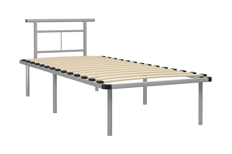 Sängram grå metall 90x200 cm - Grå - Möbler - Sovrum - Sängram & sängstomme