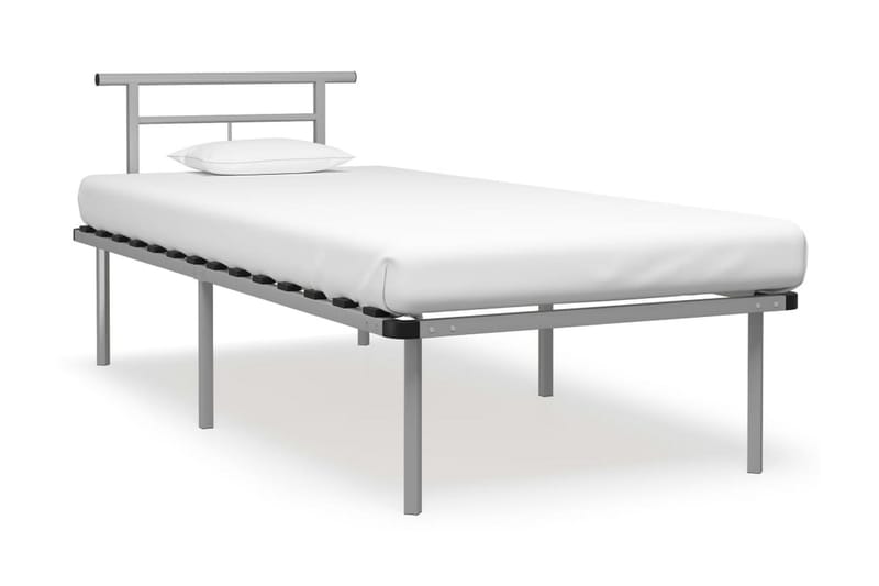 Sängram grå metall 90x200 cm - Grå - Möbler - Sovrum - Sängram & sängstomme