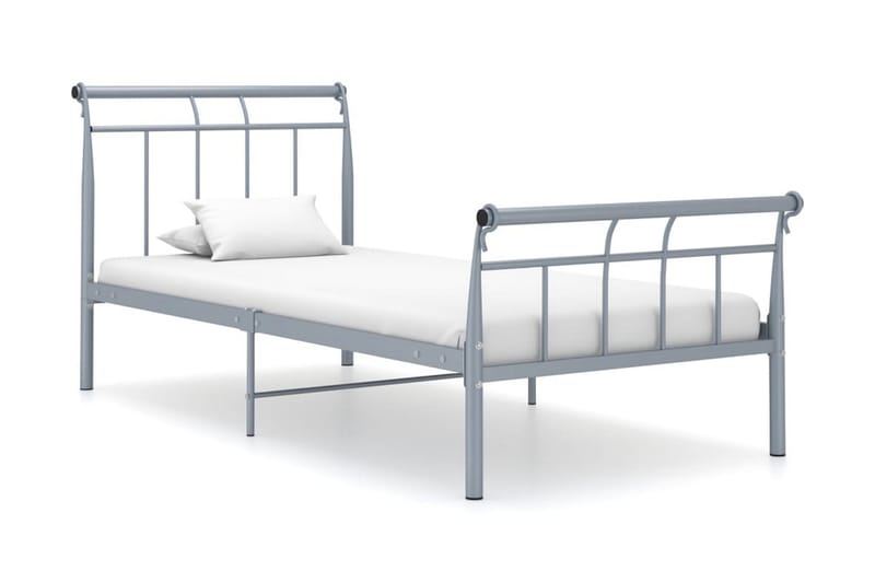 Sängram grå metall 90x200 cm - Grå - Möbler - Sovrum - Sängram & sängstomme