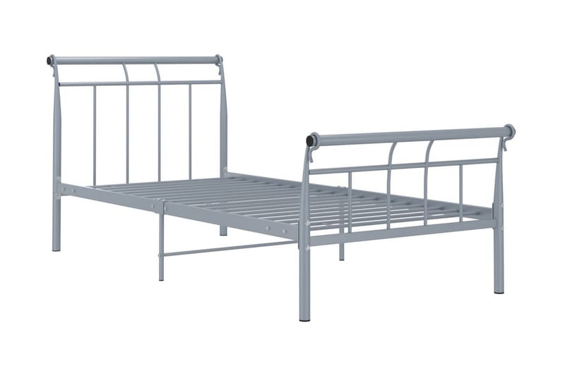 Sängram grå metall 90x200 cm - Grå - Möbler - Sovrum - Sängram & sängstomme